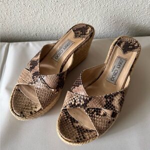 Jimmy Choo Snake skin wedge espadrille Sandals